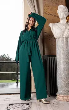 Jumpsuit with bow detail | Emerald | Guts & Gusto