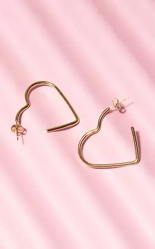 Heart-shaped earrings of stainless steel | Gold | Guts & Gusto